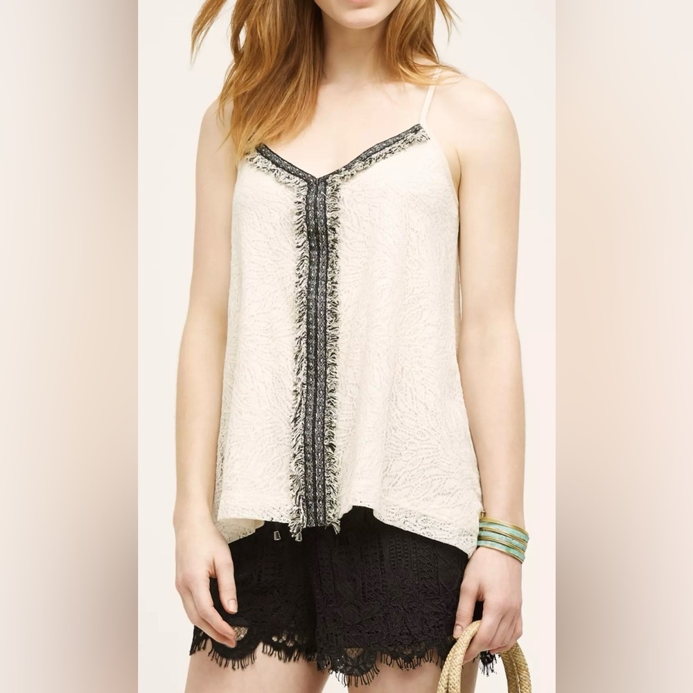 Akemi + Kin by Anthropologie Black and Cream Tank Blouse - Size M